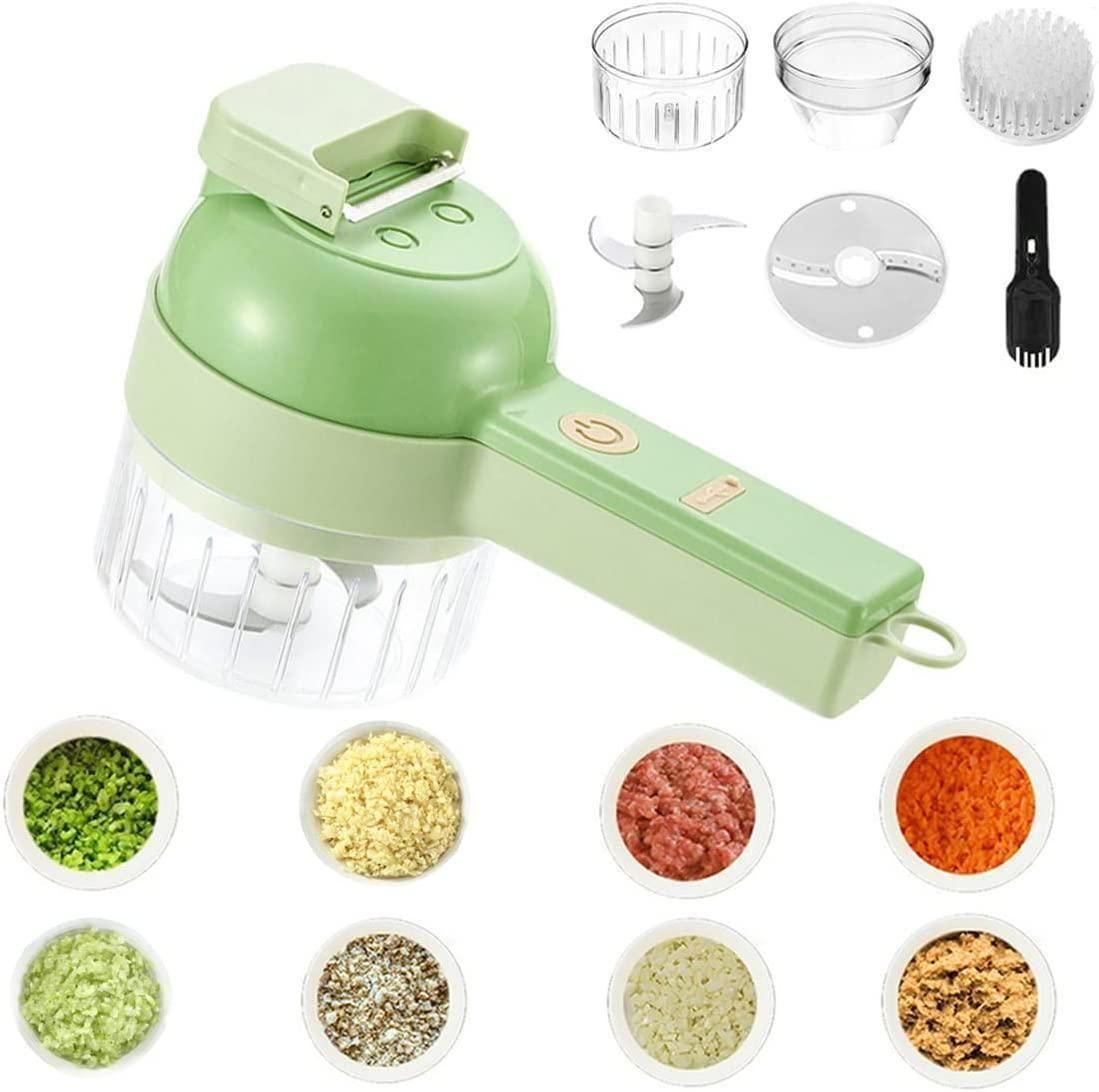 4-in-1 Portable Electric Vegetable Cutter & Wireless Food Processor