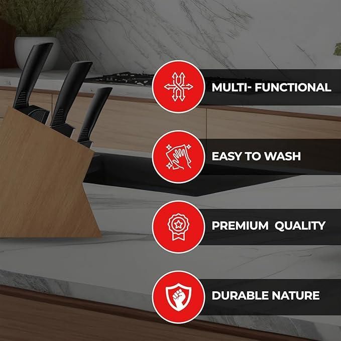 Premium 3-Piece Stainless Steel Kitchen Carbon Knife Set