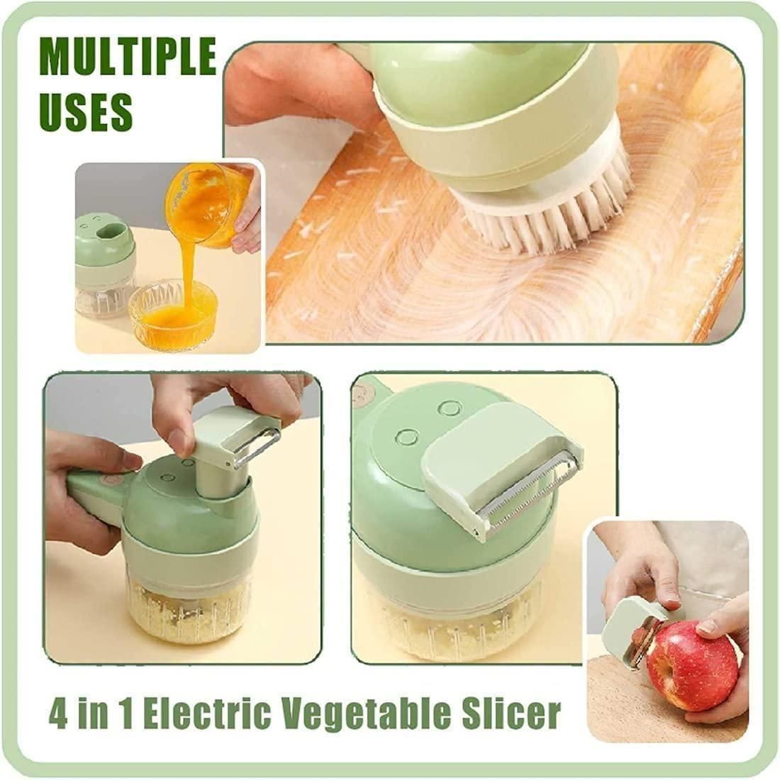 4-in-1 Portable Electric Vegetable Cutter & Wireless Food Processor