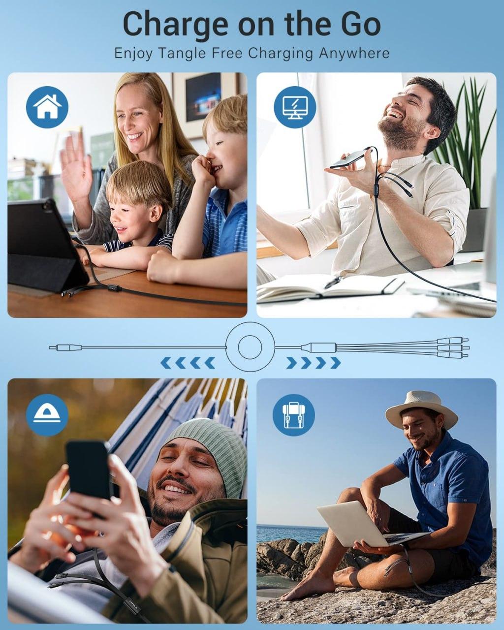 3-in-1 Universal Retractable Charging Data Cable