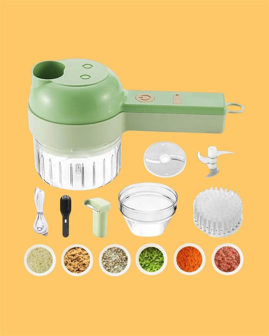 4-in-1 Portable Electric Vegetable Cutter & Wireless Food Processor
