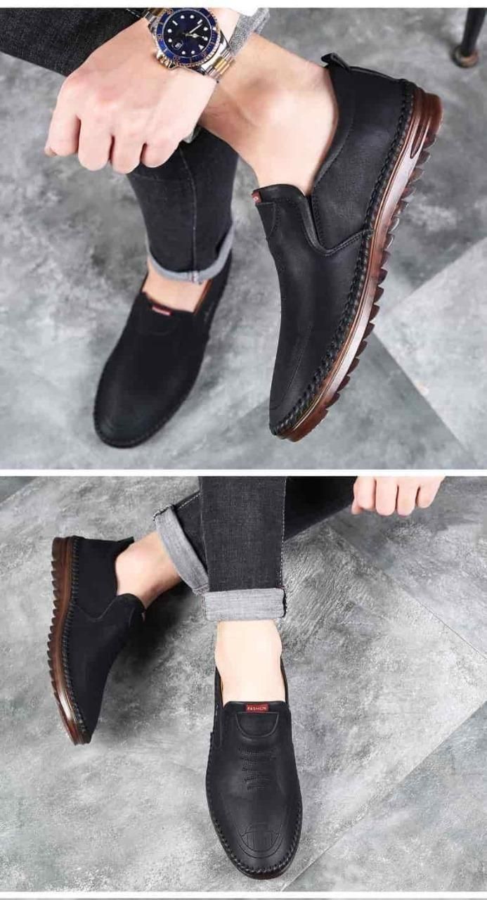 Men's Leather Soft Casual Shoes (Slip-On Style)
