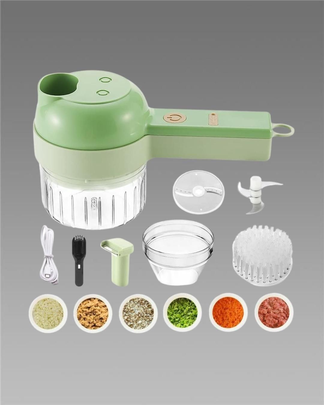 4-in-1 Portable Electric Vegetable Cutter & Wireless Food Processor