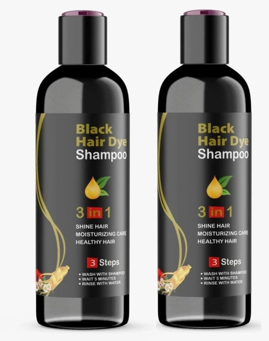 Unisex Instant Black Herbal Hair Dye Shampoo (3-in-1 Formula)