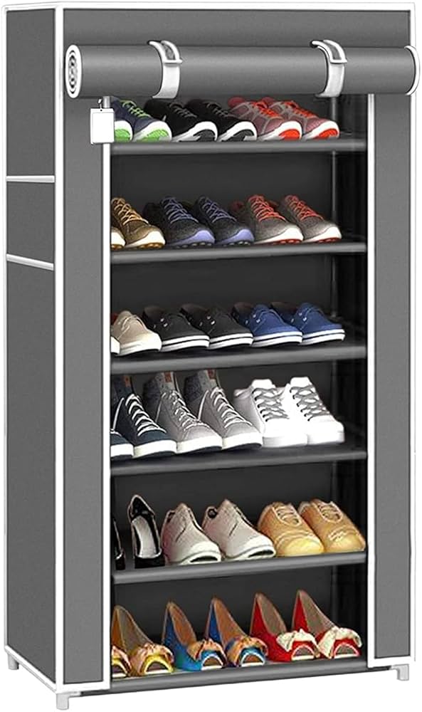 6 Rack Collapsible Wardrobe Cabinet & Shoe Rack