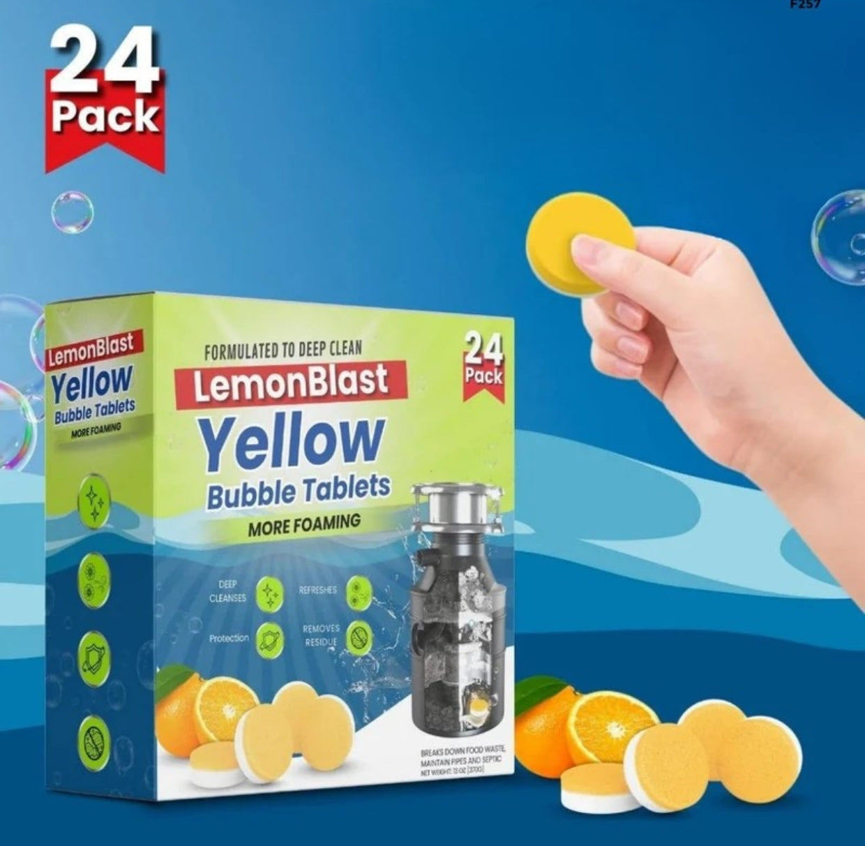 LemonBlast Yellow Bubble Tablets (24-Piece Pack)